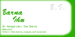 barna ihm business card